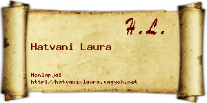 Hatvani Laura névjegykártya